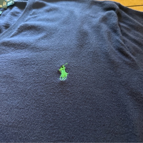 Polo Ralph Lauren Pima Cotton Sweater Mens XXL Navy Blue Long Sleeve Pullover - Picture 10 of 10